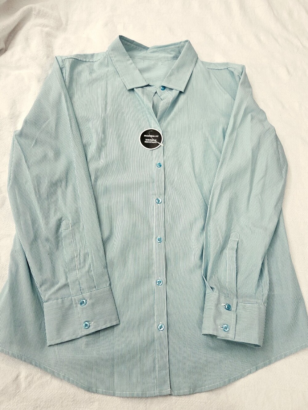 George Striped Button Down Shirt Light Green Mint Pinstripe XL (16-18) 3 for $20